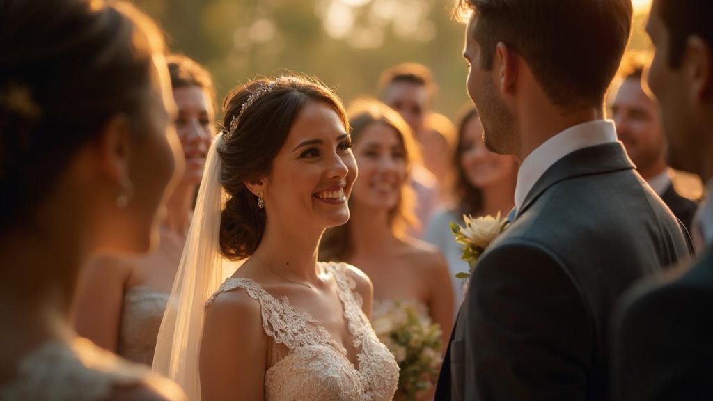 mariage joyeux dans une ferme auberge